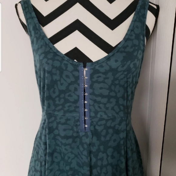 Free People Blue Leopard Print Midi Dress - Picture 4 of 8